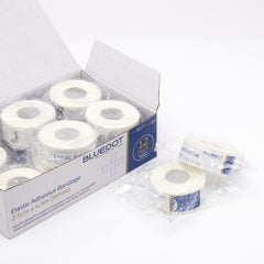 Blue Dot White Elastic Adhesive Bandage (EAB) 2.5cm x 4.5m (Box 12)