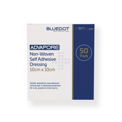 Advapore Fabric Non-Woven Adhesive Wound Dressing 10cm x 10cm (Box 50)