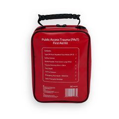 Blue Dot Public Access Trauma (PAcT) First Aid Kit in Red Bag