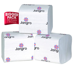 Jangro Professional 2 Ply Bulk Pack Toilet Tissues - White