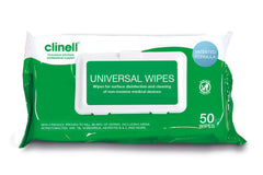 Clinell Universal Wipes Adhesive Back Pack of 50