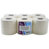 PRISTINE Mini Jumbo 2Ply Toilet Roll White 60MM Core 200M