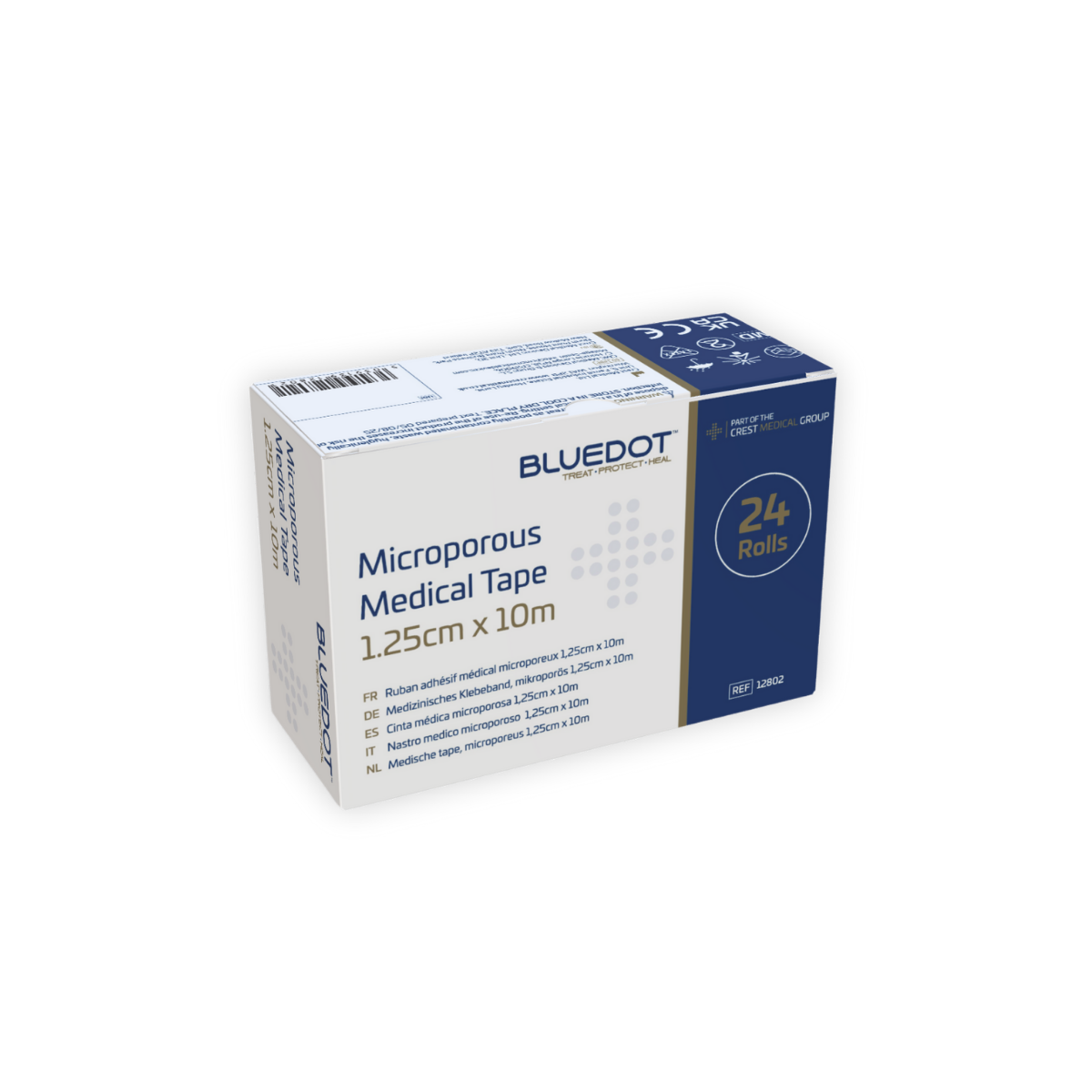 Blue Dot Microporous Tape 1.25cm x 10m (Box 24)