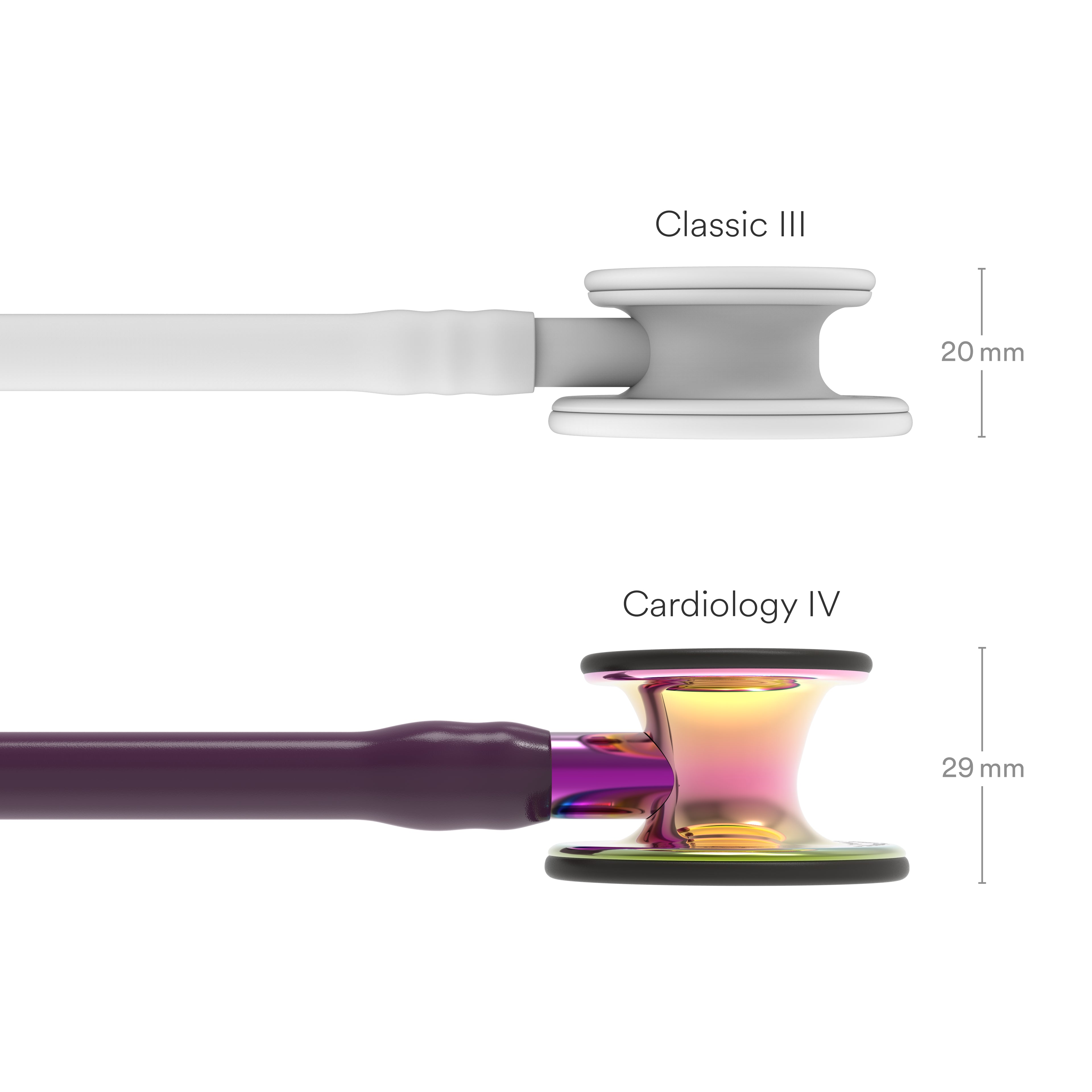 Littmann Cardiology IV Diagnostic Stethoscope: High Polish Rainbow & Plum - Violet Stem 6239
