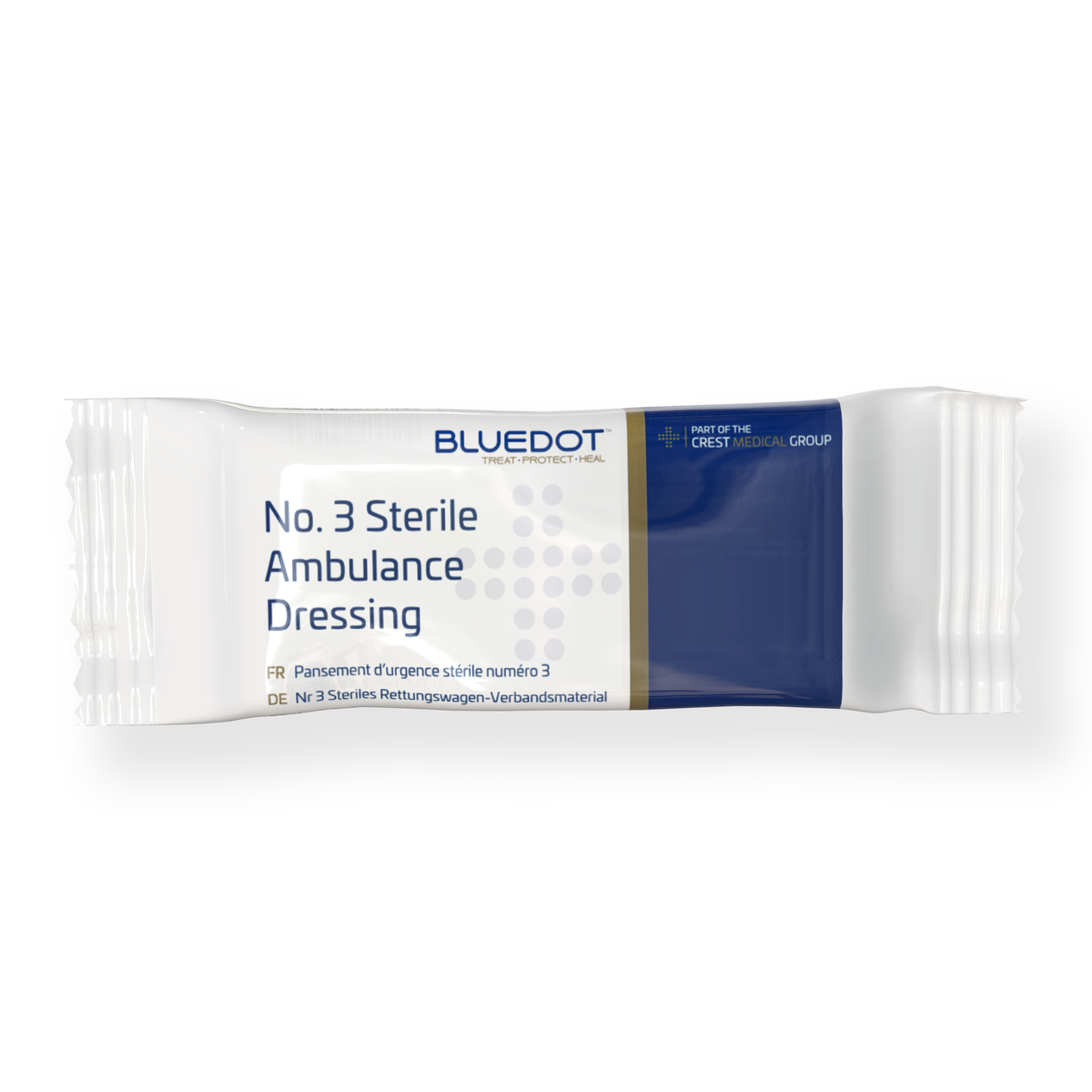 Blue Dot Flow Wrapped Sterile No3 Ambulance Dressing 280mm x 200mm