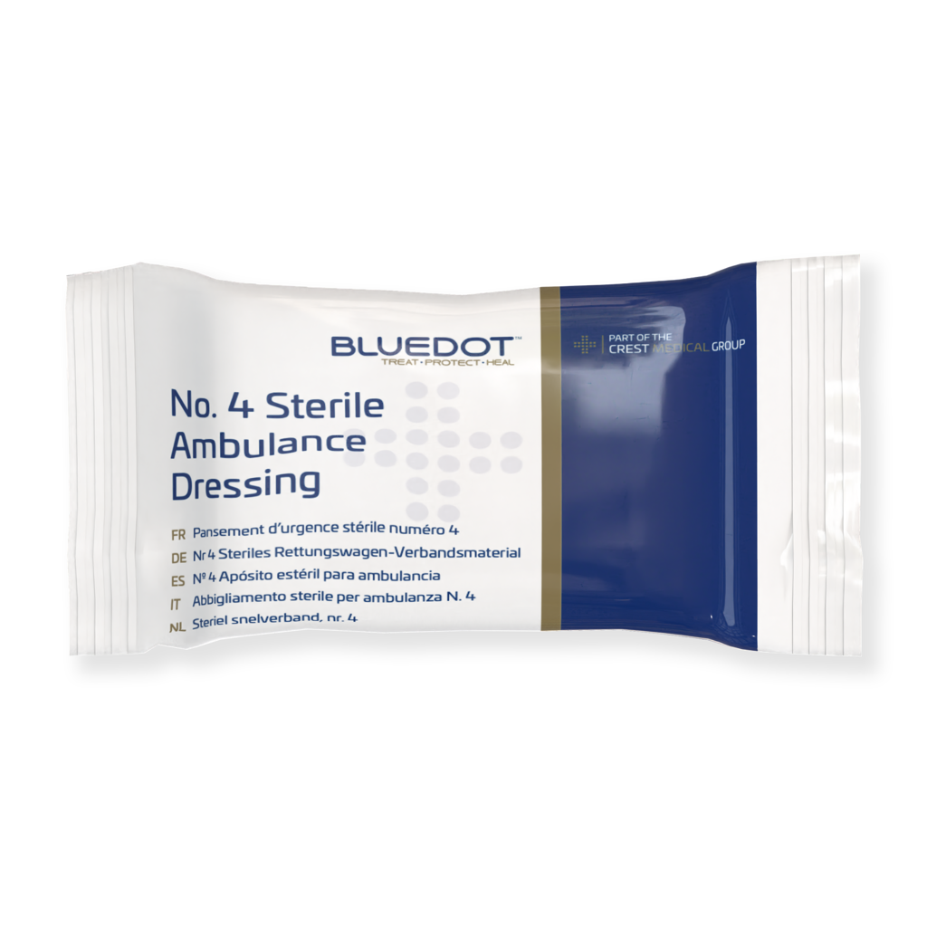 Blue Dot Flow Wrapped Sterile No4 Ambulance Dressing 320mm x 200mm