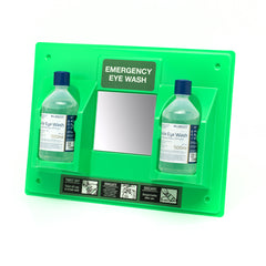 Blue Dot Eye Wash Station including 2 x 500ml Eye Wash Bottles and Dressings