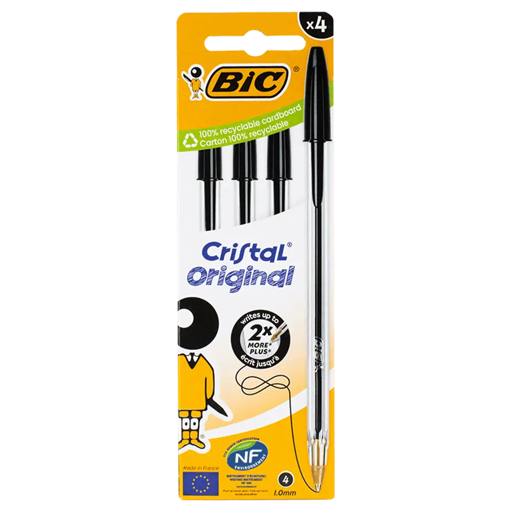 Bic Cristal Ball Pens Black 4’s