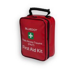 Blue Dot Public Access Trauma (PAcT) First Aid Kit in Red Bag