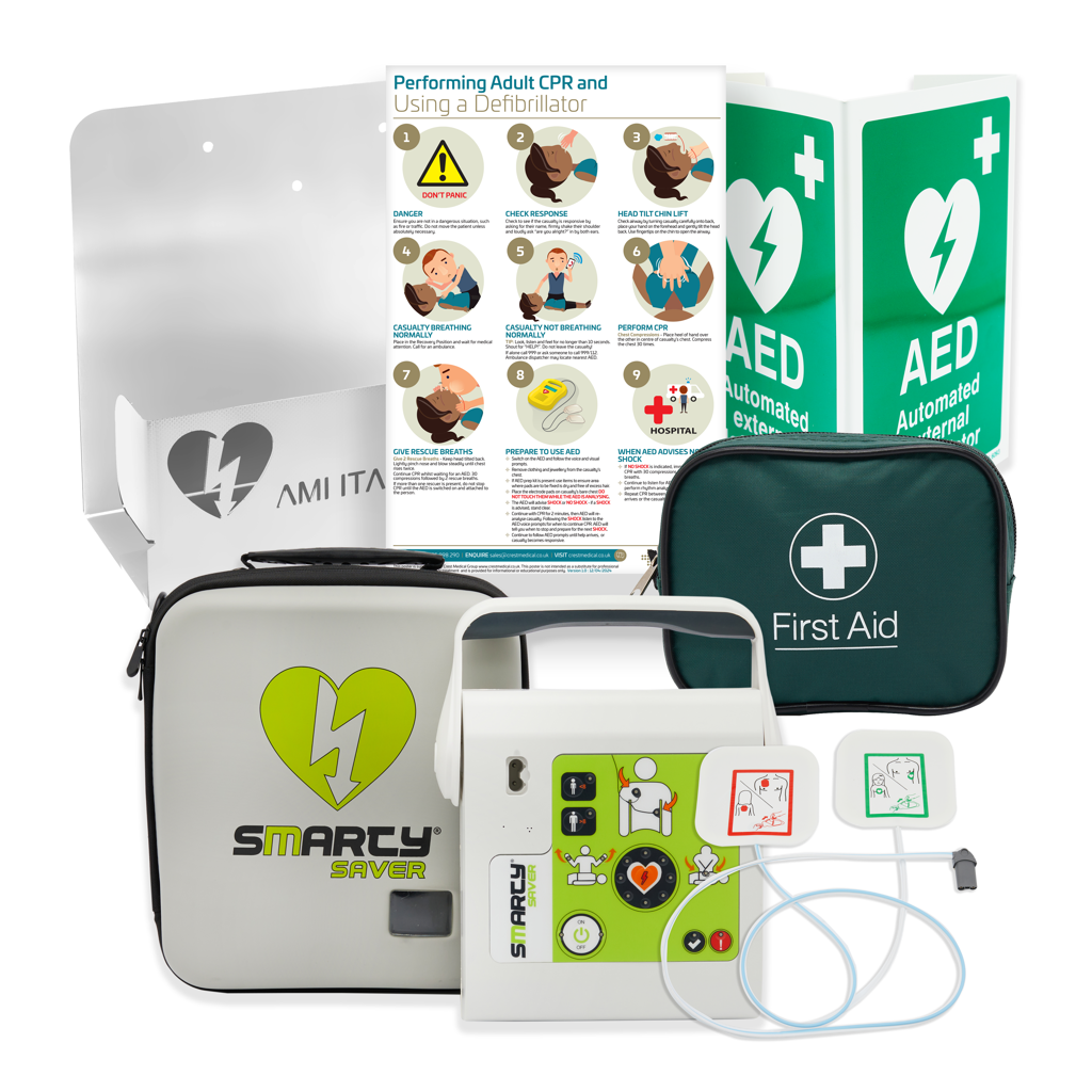 Semi-Automatic Defibrillator Package Including Wall Bracket