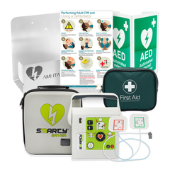 Semi-Automatic Defibrillator Package Including Wall Bracket