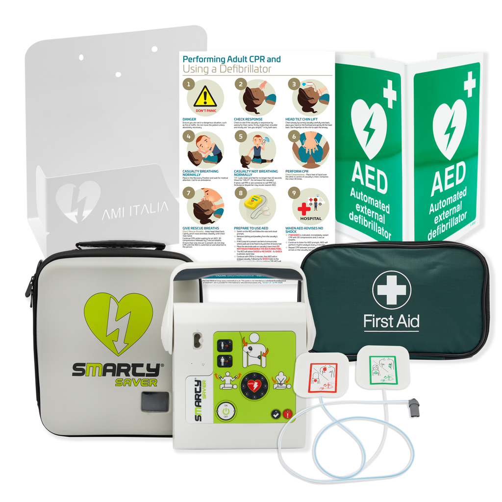 Fully-Automatic Defibrillator Package Including Wall Bracket