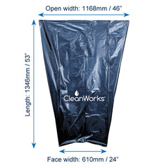 CleanWorks Wheelie Bin Liner Black 27 x 46 x 51" CHSA 15kg