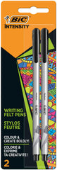 Bic Intensity Felt Pens Black 2 Pack