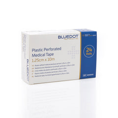 Blue Dot Plastic Perforated Tape 1.25cm x 10m (Box 24)