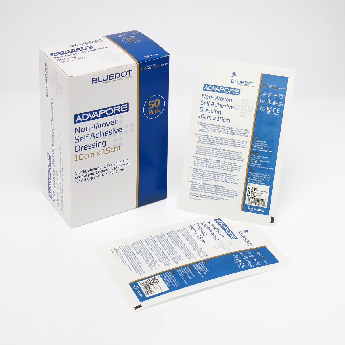 Advapore Non-Woven Fabric Adhesive Wound Dressing 10cm x 15cm (Box 50)