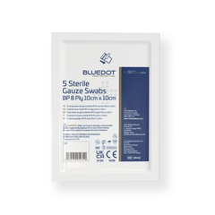 Blue Dot 10cm x 10cm Sterile Gauze Swabs (Pack 5)