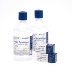 Quick Check Complete Eye Wash Station including 2 x 500ml Eye Wash Bottles and Dressings