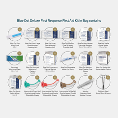 Blue Dot Deluxe First Response First Aid Kit in Bag