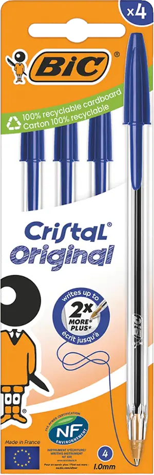 Bic Cristal Ball Pens Blue 4’s