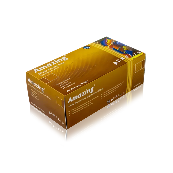 Aurelia Amazing Finger-Textured Nitrile Powder-Free Examination Gloves