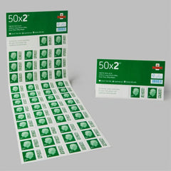 50 x 2nd Class Stamp Sheet