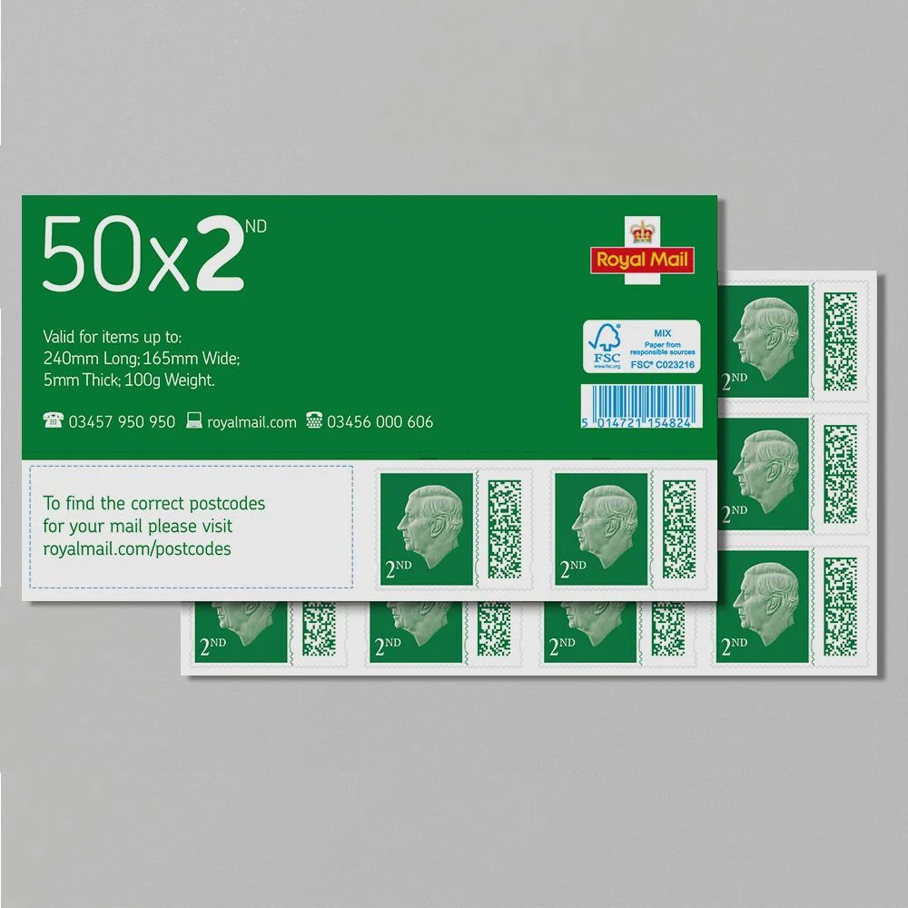 50 x 2nd Class Stamp Sheet