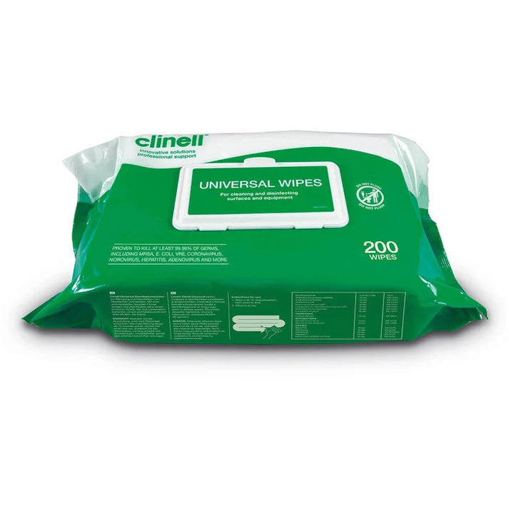 Clinell Universal Sanitising Anti-Bacterial Wipes x 200