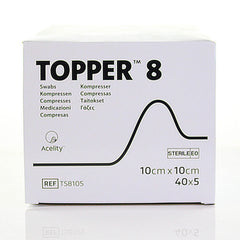 Topper 8 Gauze Swabs Sterile: 10 x 10cm (TIED 5) x 40