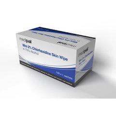 Medipal 70% Alcohol Chlorhexidine Mini Skin Wipes - Pack of 100